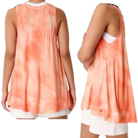 Sweaty Betty Easy Peazy Tank Top Womens Small Orange Tie Dye Athletic Yoga - Picture 5 of 11